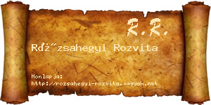 Rózsahegyi Rozvita névjegykártya